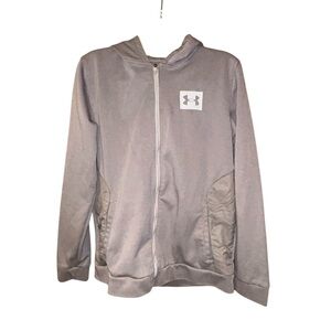 Under Armour ColdGear Full‎ Zip Hoodie Jacket Logo Youth XL Gray Loose Fit
